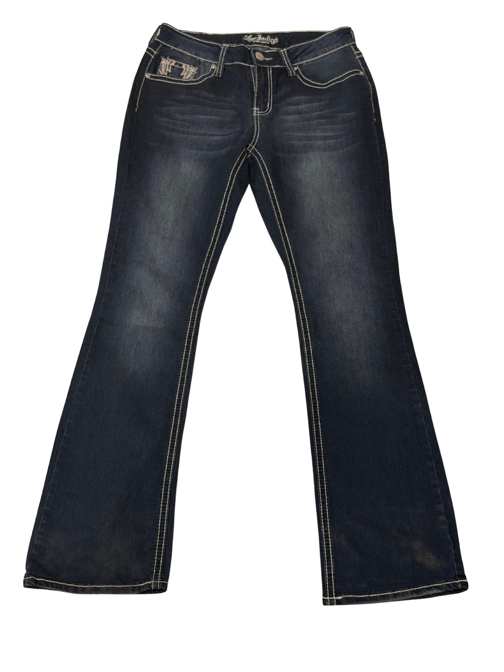 Love Indigo Dark Blue Flare Jeans